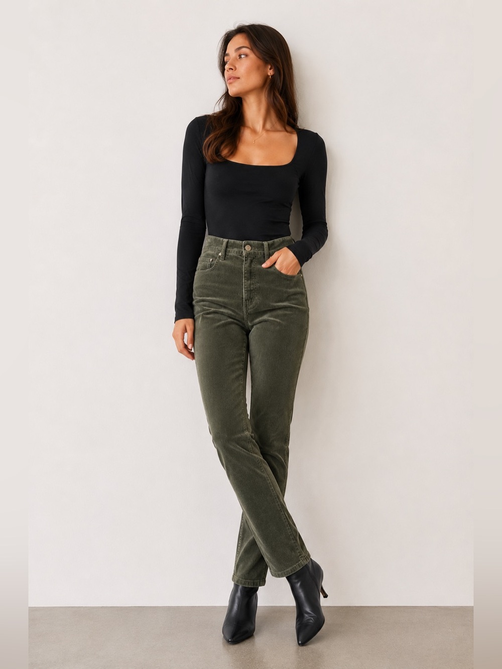 LOFT Olive Green Corduroy Pants Size 30/10